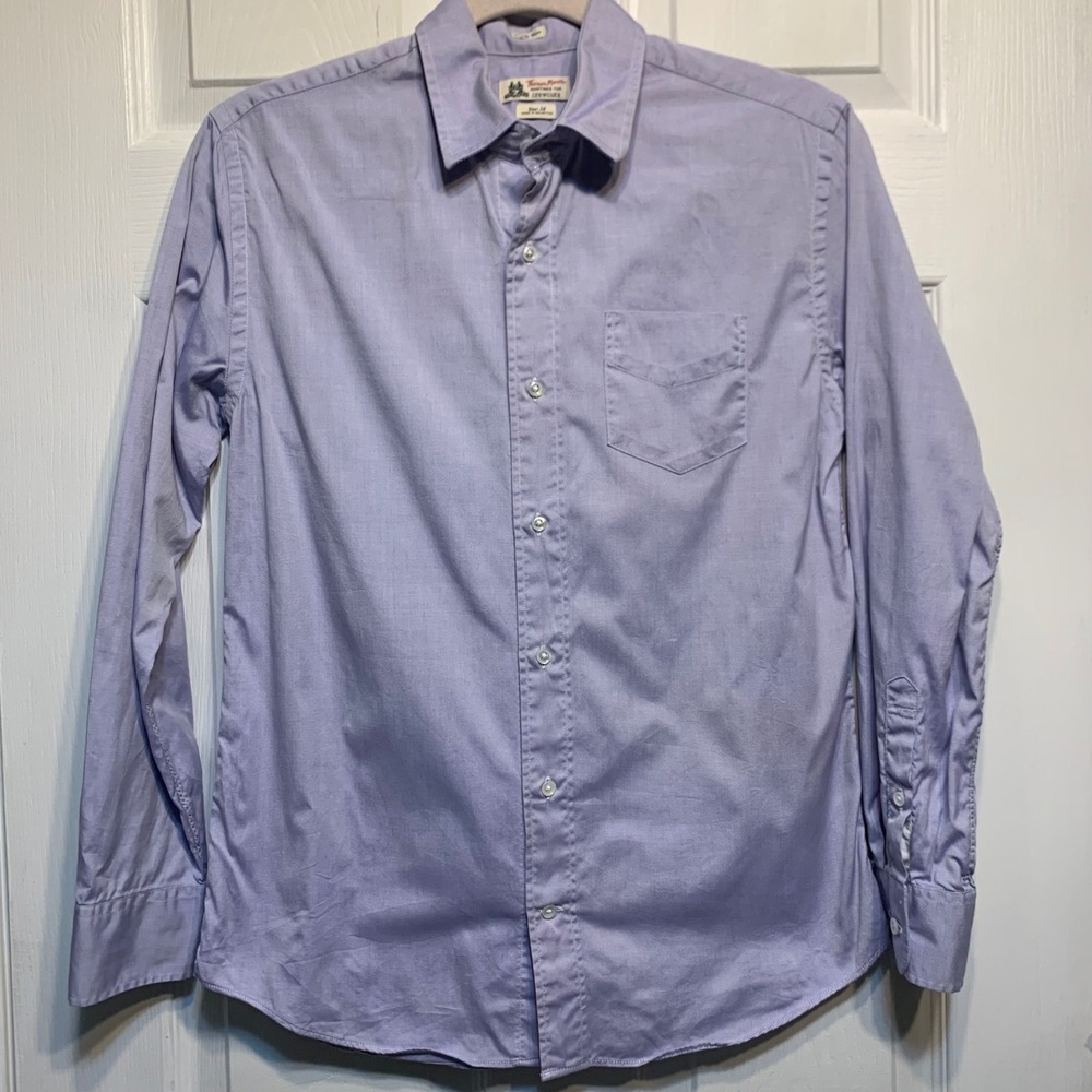 Crewcuts Button Shirt Size 14 Purple 2-Ply Yarn Cotton Preppy Classic Timeless